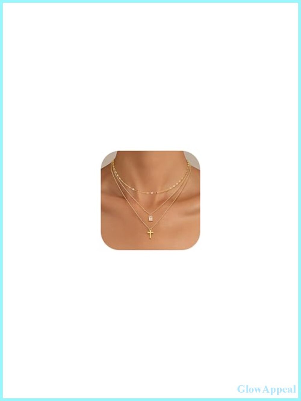 3-Piece Layered Gold Plated Necklace Set for Women with Cubic Zirconia